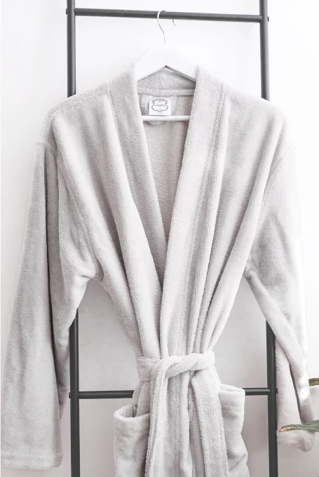 Grey Cozy Bath Robe - Image 3